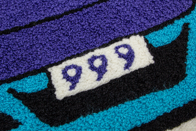 GBGR Blue Racer Car Rug
