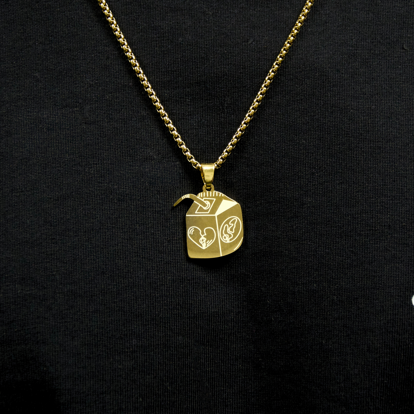 Juice Box Pendant + Free Chain