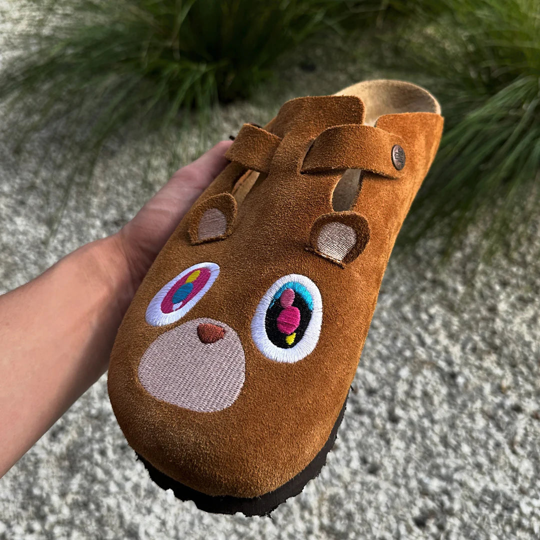 Graduation Bear Suede Clogs