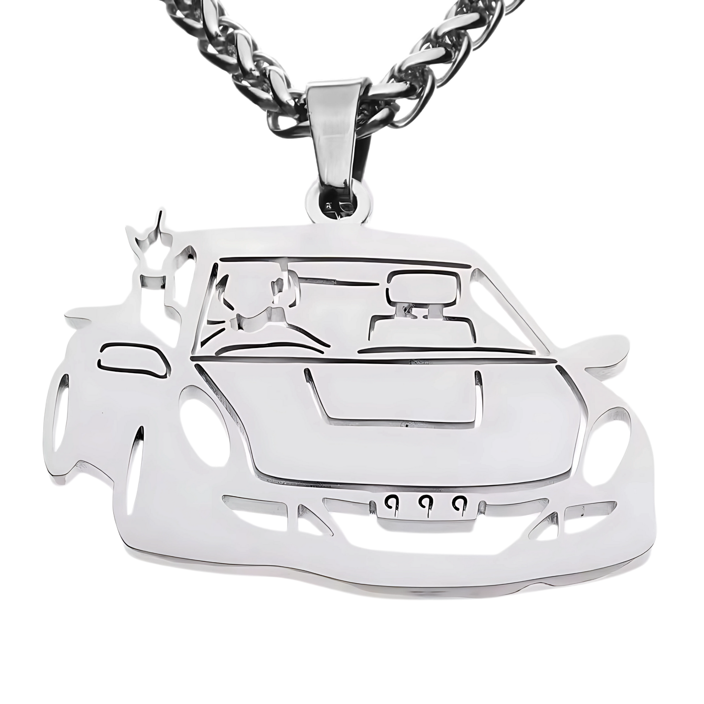 GBGR Blue Racer Car Pendant + Free Chain