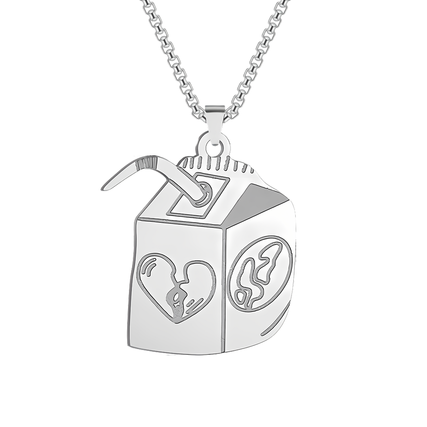 Juice Box Pendant + Free Chain