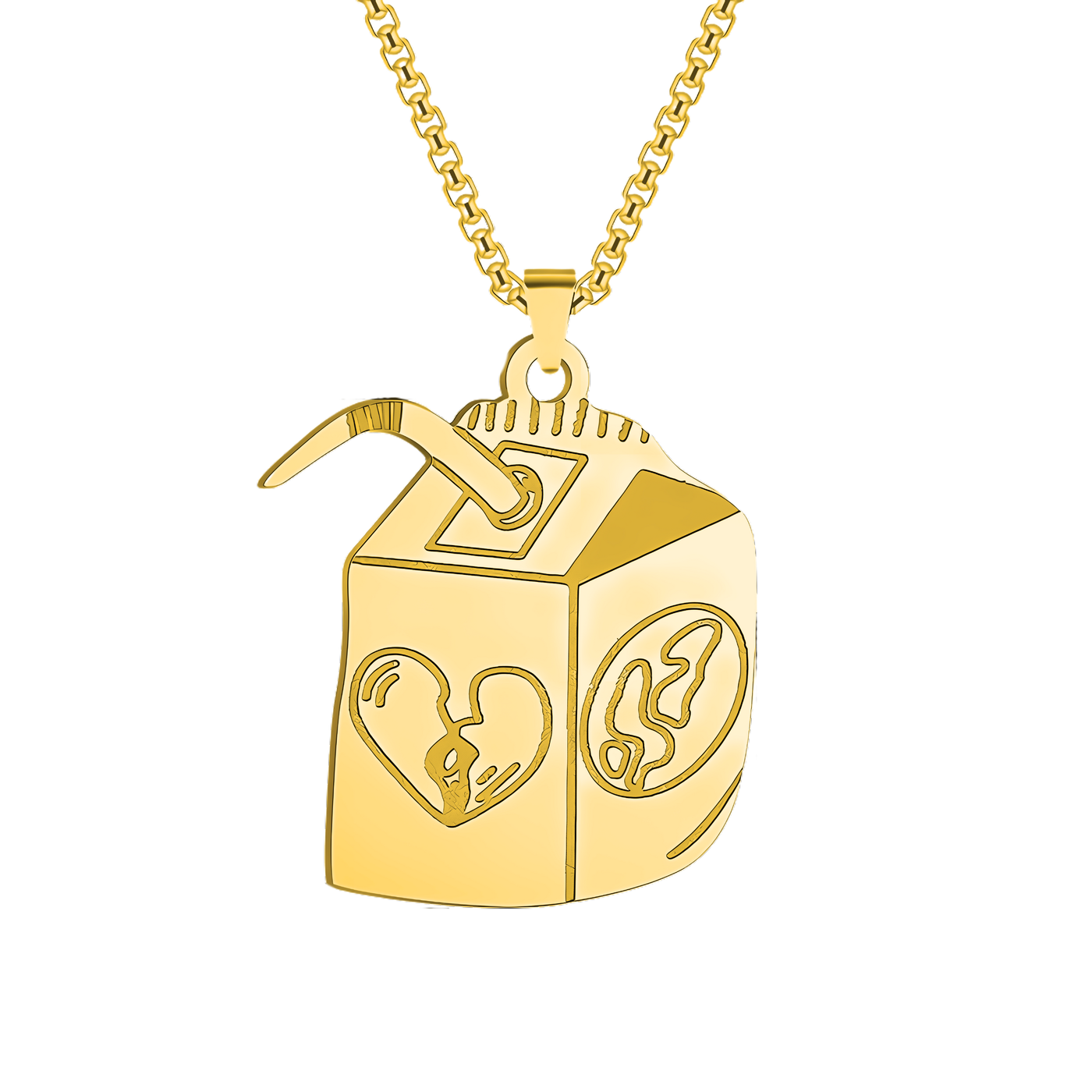 Juice Box Pendant + Free Chain