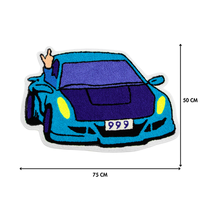 GBGR Blue Racer Car Rug