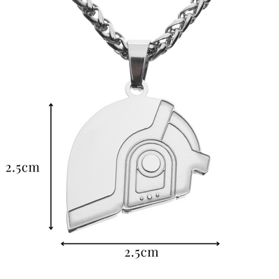 Futuristic Robot Helmet Pendant + Free Chain
