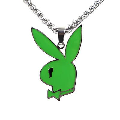 Green Bunny Pendant + Free Chain