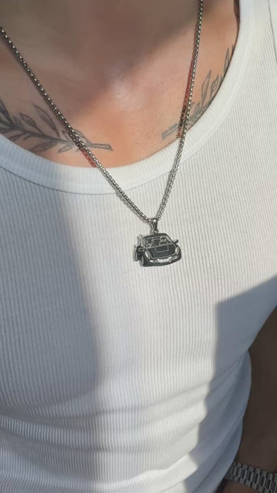 GBGR Blue Racer Car Pendant + Free Chain