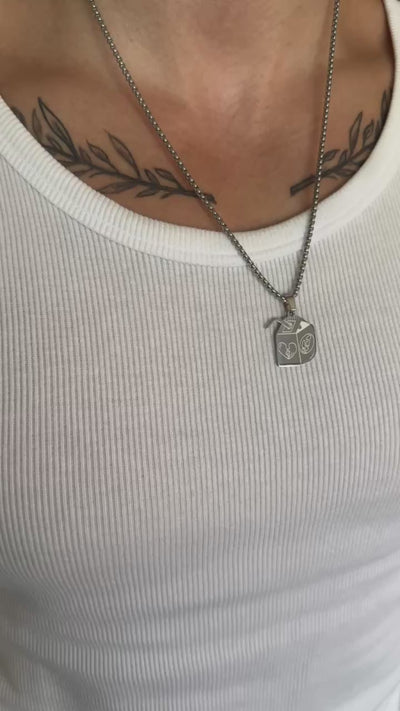 Juice Box Pendant + Free Chain