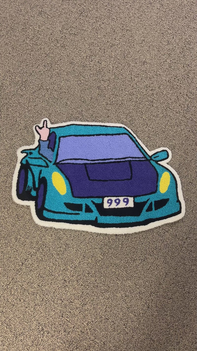 GBGR Blue Racer Car Rug