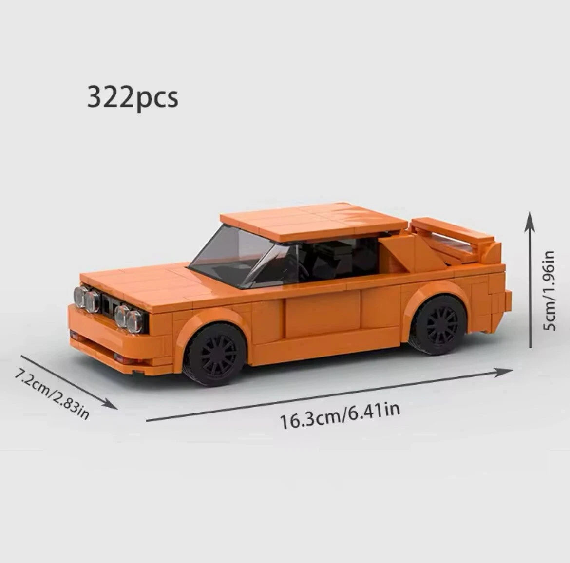 Nostalgia Orange Classic Car – 322 pcs Building Set